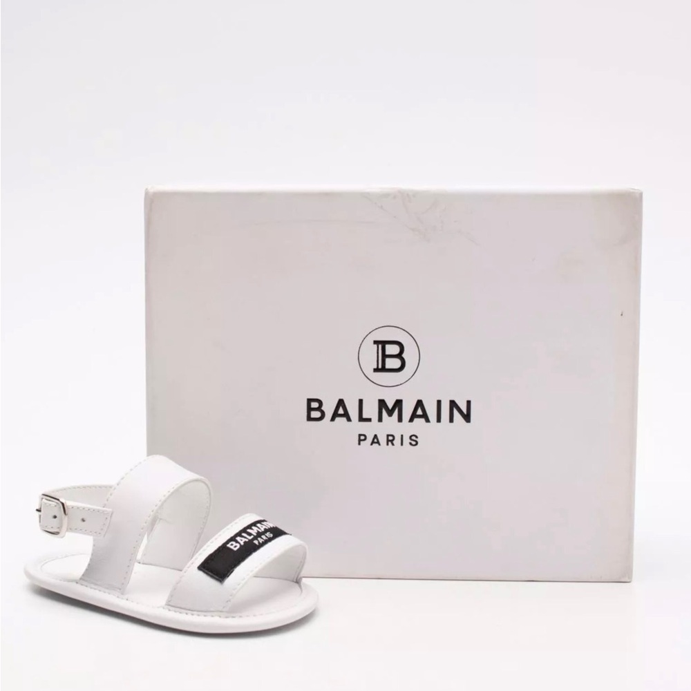 BALMAIN Baby Leather Slingback Sandals US2 EU17 Made in Italy